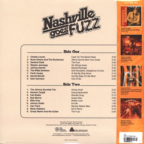 V.A. - Nashville Goes Fuzz Black Vinyl Record Store Day 2024 Edition
