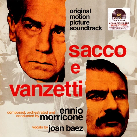 Ennio Morricone - OST Sacco E Vanzetti Clear Transparent Vinyl Record Store Day 2024 Edition