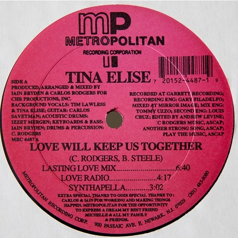 Tina Elise - Love Will Keep Us Together
