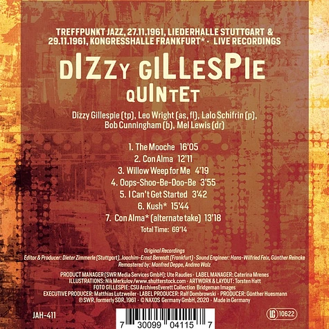 Dizzy Gillespie Quintet - Treffpunkt Jazz 1961 - Liederhalle Stuttgart - Kongresshalle Frankfurt 1961