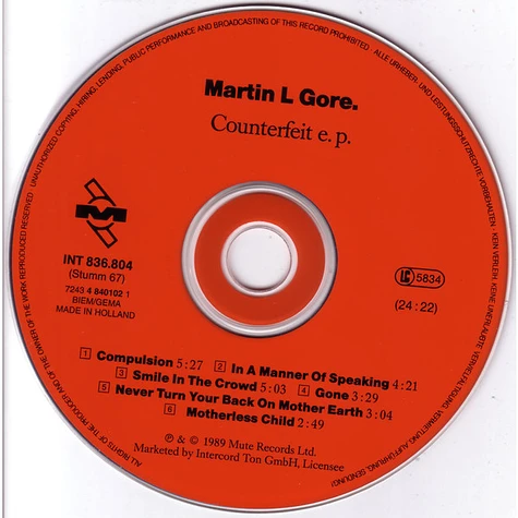 Martin L. Gore - Counterfeit e.p
