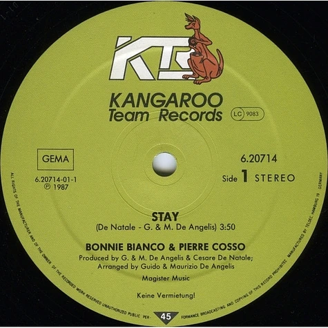 Bonnie Bianco & Pierre Cosso - Stay / No Tears Anymore