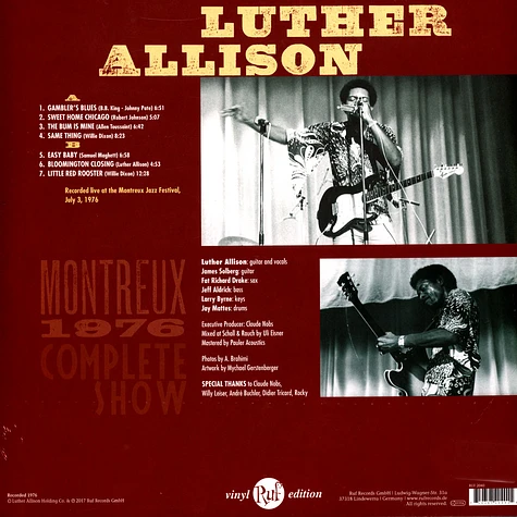 Luther Allison - Montreux 1976 Record Store Day 2024 Red Vinyl Edition