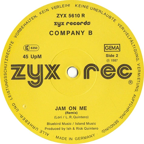 Company B - Fascinated (Remix) / Jam On Me (Remix)