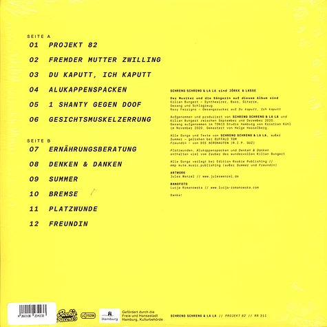 Schreng Schreng & La La - Projekt 82 - Gelbes Vinyl Edition