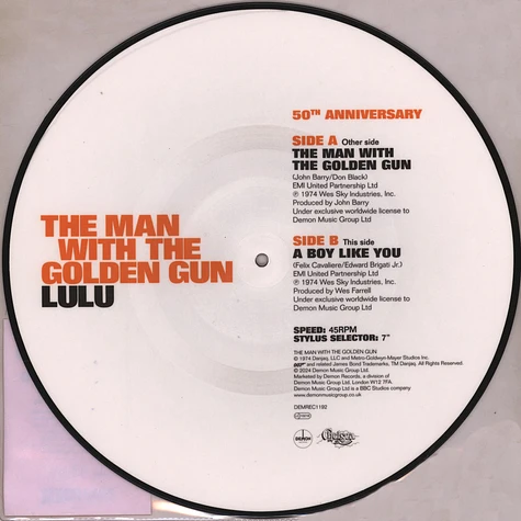 Lulu - The Man With The Golden Gun Record Store Day 2024 Picture Disc Edition