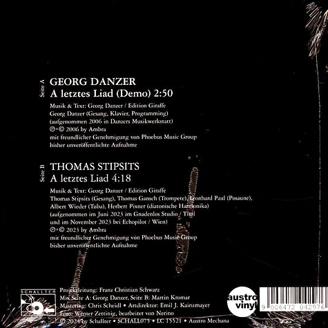 Georg Danzer / Thomas Stipsits - A Letztes Liad Record Store Day 2024 Vinyl Edition