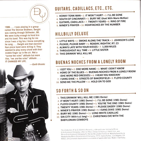 Dwight Yoakam - The Beginning And Then Some: The Album Of The 80's Record Store Day 2024 Vinyl Edition