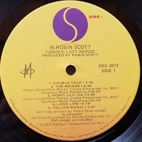 Robin Scott / M - Famous Last Words