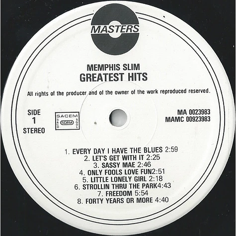 Memphis Slim - Greatest Hits