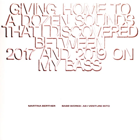 Martina Berther - Bass Works: As I Venture Into