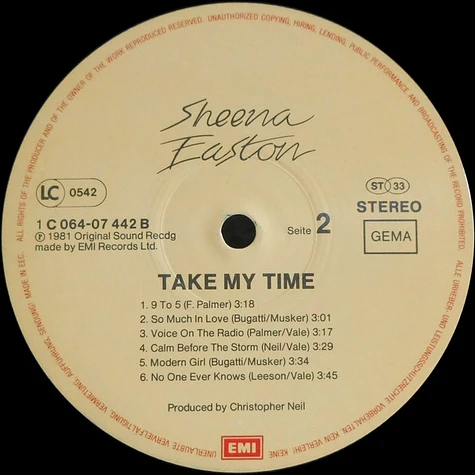 Sheena Easton - Take My Time