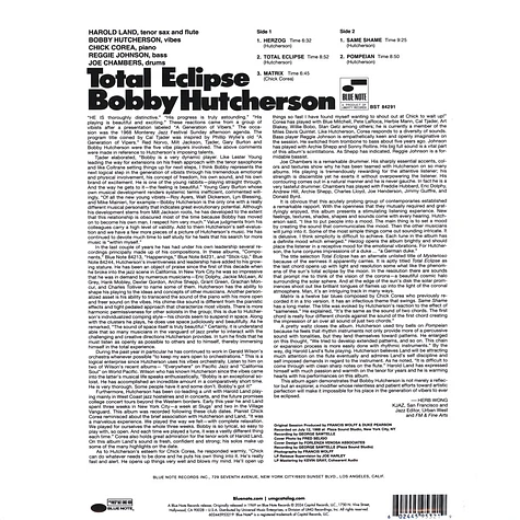 Bobby Hutcherson - Total Eclipse Tone Poet Vinyl Edition