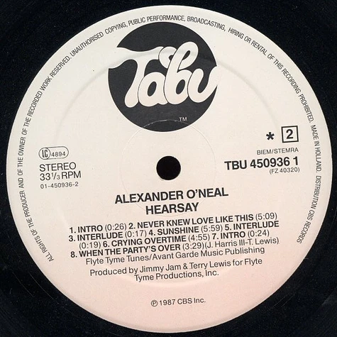 Alexander O'Neal - Hearsay