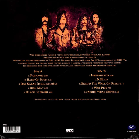 Black Sabbath - Live In Brussels 1970 Marbled Purple Edition