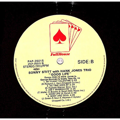 Sonny Stitt With Hank Jones Trio - Good Life