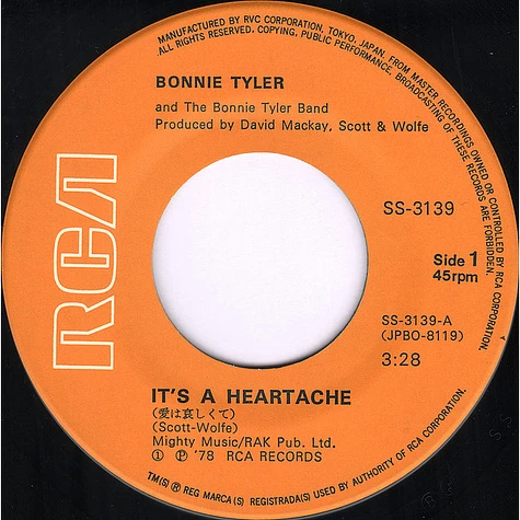 Bonnie Tyler - It's A Heartache / More Than A Lover