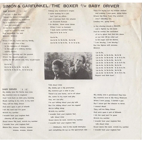 Simon & Garfunkel = Simon & Garfunkel - ボクサ = The Boxer / ベイビー・ドライバー = Baby Driver
