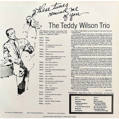 Teddy Wilson Trio - These Tunes Remind Me Of You