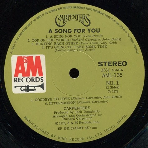 Carpenters - A Song For You