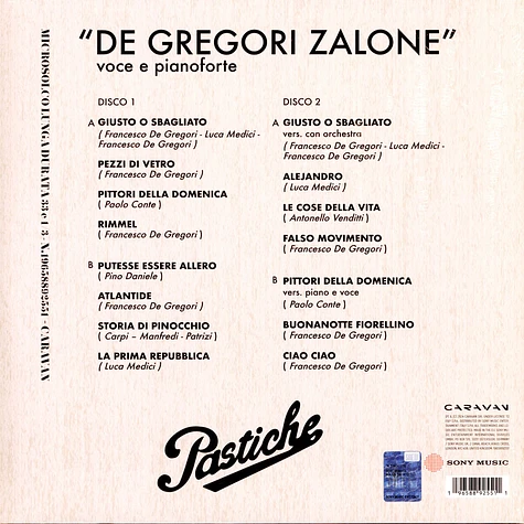 Zalone De Gregori - Pastiche Black Vinyl Edition