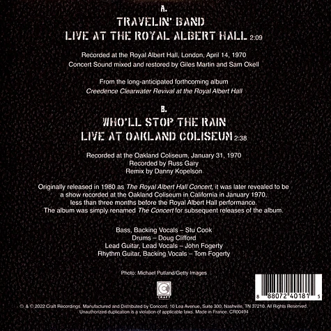 Creedence Clearwater Revival - Travelin Band (Live At Royal Albert Hall)