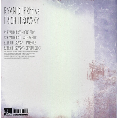 Ryan Dupree / Erich Lesovsky - Ryan Dupree Vs Erich Lesovsky EP