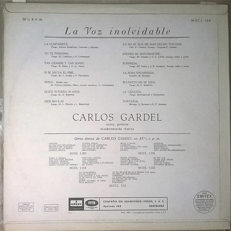 Carlos Gardel - La Voz Inolvidable