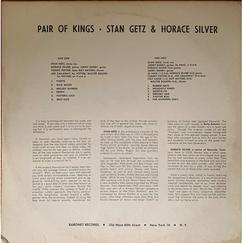 Stan Getz & Horace Silver - Pair Of Kings