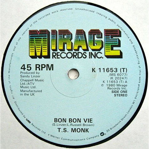 T.S. Monk - Bon Bon Vie