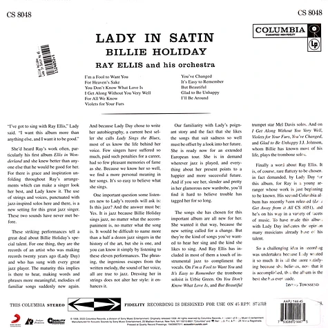 Billie Holiday - Lady In Satin Hq 45 Rpm 180g Edition