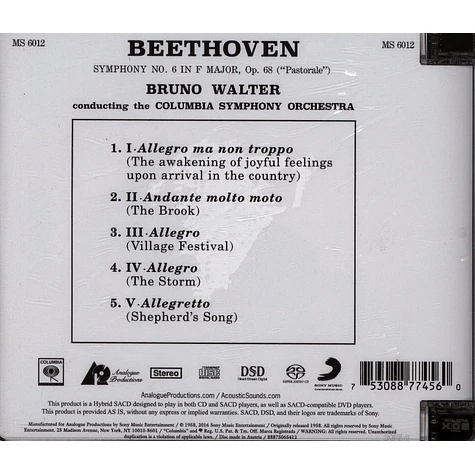 Ludwig van Beethoven - Symphony No6 "Pastorale" Hybrid SACD