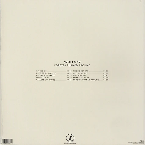 Whitney - Forever Turned Around Black Vinyl Edition