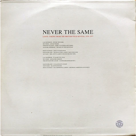 V.A. - Never The Same - Leave-Taking From The British Folk Revival 1970-1977