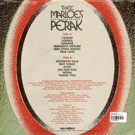 Thee Marloes - Perak Black Vinyl Edition