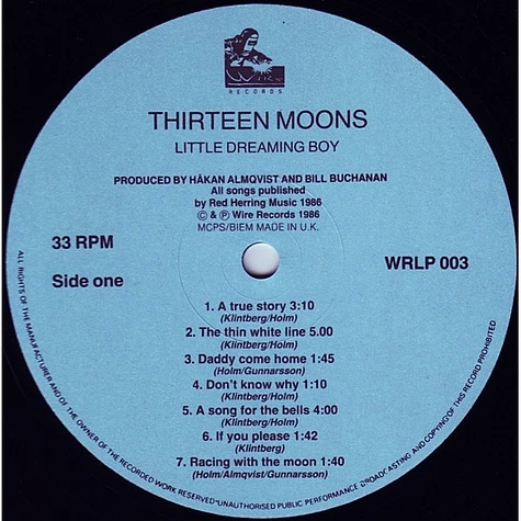 Thirteen Moons - Little Dreaming Boy