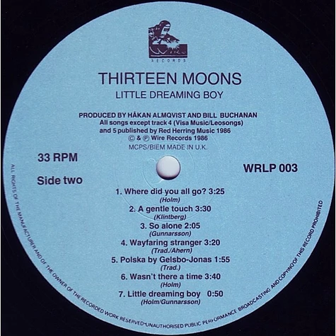 Thirteen Moons - Little Dreaming Boy