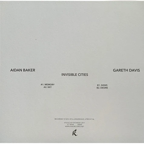 Aidan Baker, Gareth Davis - Invisible Cities