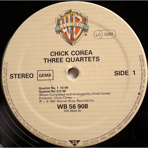 Chick Corea - Three Quartets