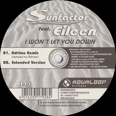 Sunfactor Feat. Eileen - I Won't Let You Down