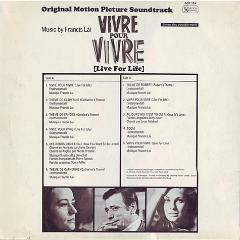 Francis Lai - Vivre Pour Vivre (Live For Life) - Original Motion Picture Soundtrack