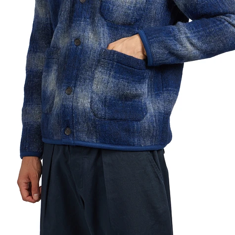 Universal Works - Checkered Fleece Cardigan