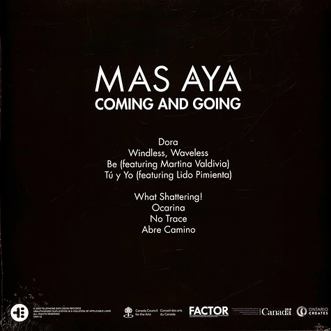 Mas Aya - Coming And Going Black Vinyl Edition