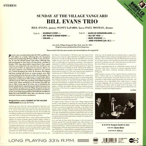 Bill Trio Evans - Sunday At The Village Vanguard