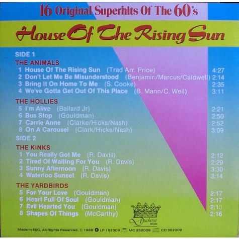 V.A. - 16 Original Superhits Of The 60's - House Of The Rising Sun