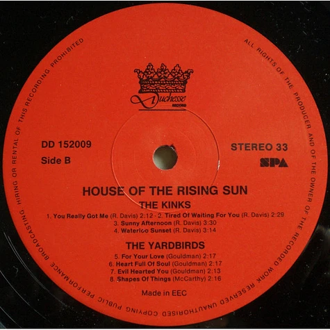 V.A. - 16 Original Superhits Of The 60's - House Of The Rising Sun