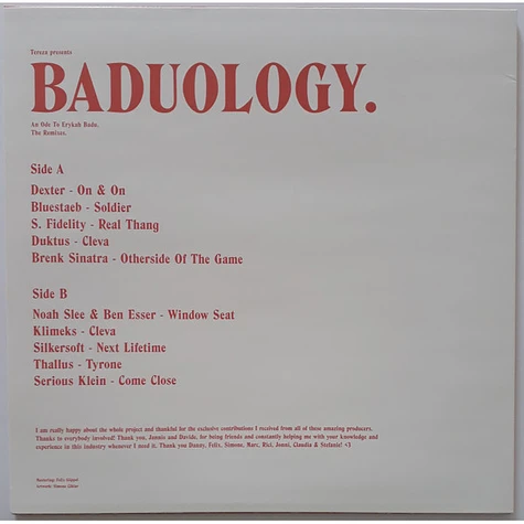 V.A. - Tereza Presents Baduology. An Ode To Erykah Badu. The Remixes.