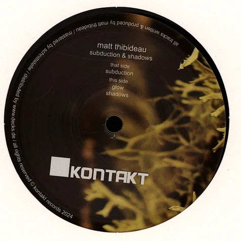 Matt Thibideau - Subduction & Shadows Black Vinyl Edition