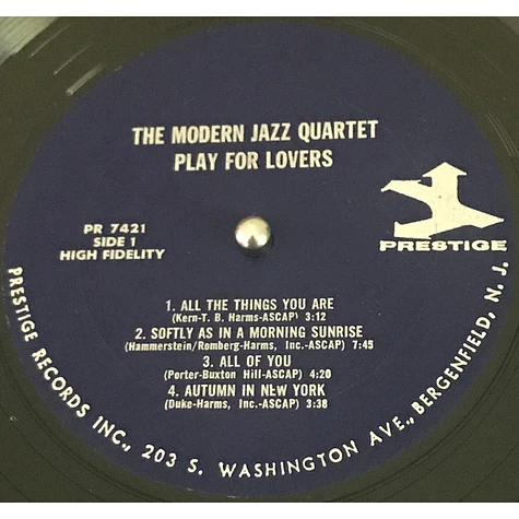 The Modern Jazz Quartet - Plays For Lovers