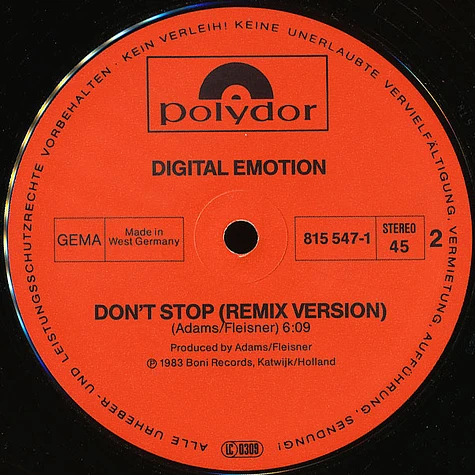 Digital Emotion - Don't Stop